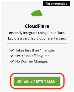 Ezoic how to integrate with Cloudflare