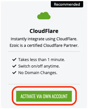 Ezoic how to integrate with Cloudflare