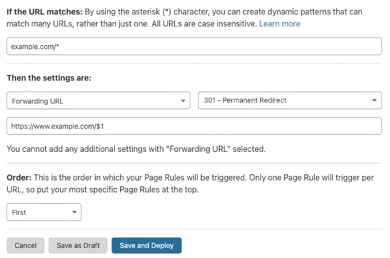 Cloudflare 301 Permanent Redirect