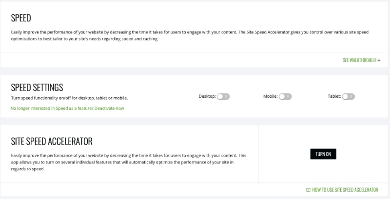 Ezoic Site Speed Settings